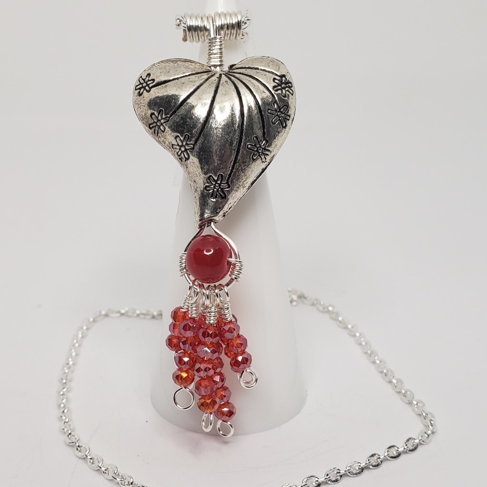 Bleeding Heart Crystal Necklace